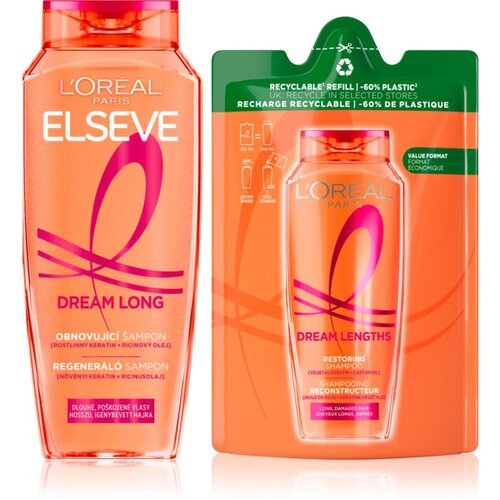 L&amp;acute;Or&amp;eacute;al Paris Elseve Dream Long obnovitveni &amp;scaron;ampon 2 kos Slike