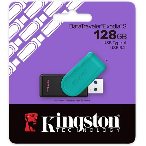 Kingston DataTraveler Exodia S USB fle&scaron; disk 128GB USB 3.2, Crni Cene