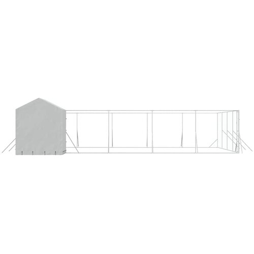  kavez za pse s krovom srebrni 10 x 10 x 2,5 m čelični Slike
