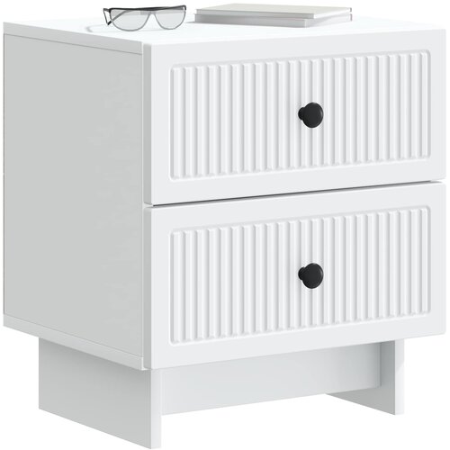  Noćni ormar 2 pcs Bijela 43 x 34,5 x 47,5 cm Konstruirano drvo Slike