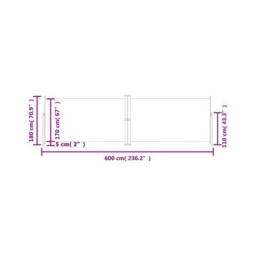 VidaXL Zložljiva stranska tenda Doppio antracitna 180x600 cm - Slike