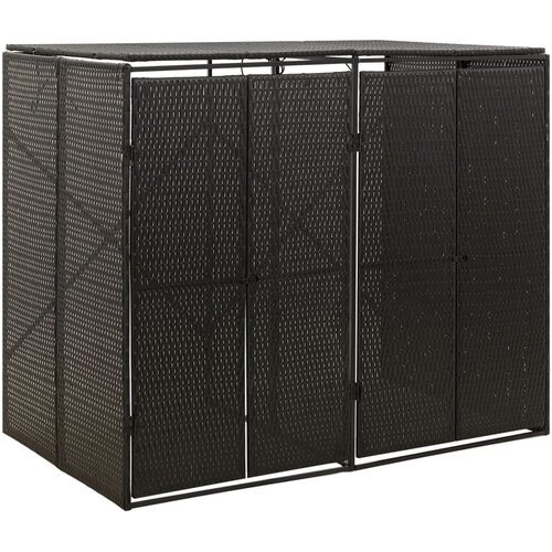  Spremi&scaron;te za 2 kante za smeće crno 140 x 80 x 117 cm poliratan Cijene