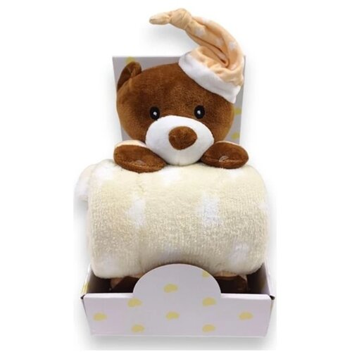 Bbo set pli&amp;scaron;ana igračka + ćebence Bear Beige Slike