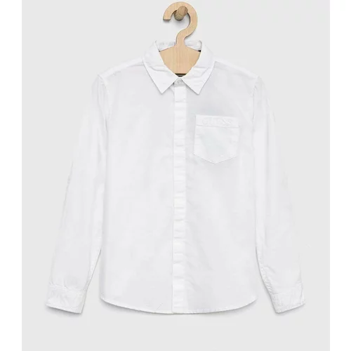 Guess Otroška bombažna srajca bela barva