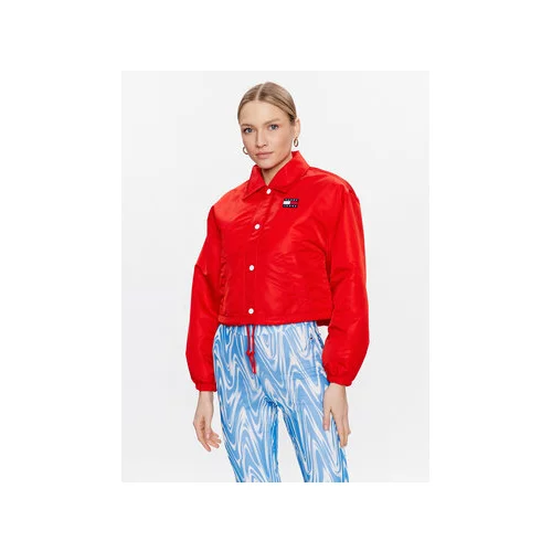 Tommy Jeans Puhovka Cropped Coach DW0DW15334 Rdeča Cropped Fit
