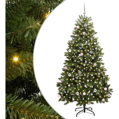  Umjetno božićno drvce s nogom Zelena 240 cm PVC i čelik Slike