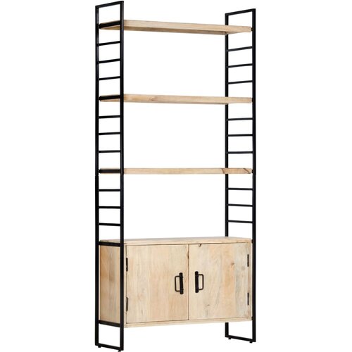 Furnova Knjižna omara 4-nadstropna 80x30x180 cm trden mangov les, (21932679) Slike