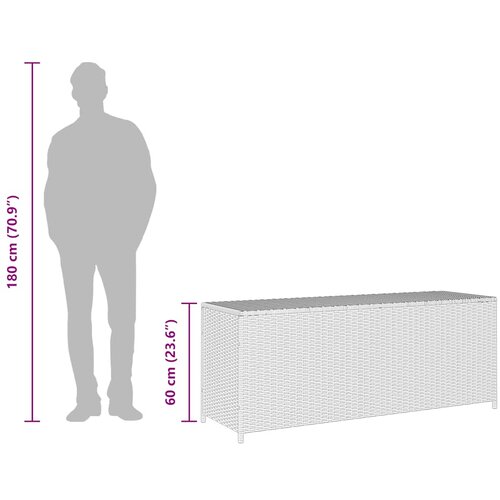  Vrtna kutija za pohranu siva 150 x 50 x 60 cm od poliratana Slike