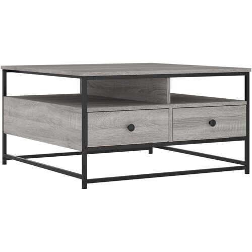 VidaXL Klubska mizica siva sonoma 80x80x45 cm inženirski les, (20908015) Slike