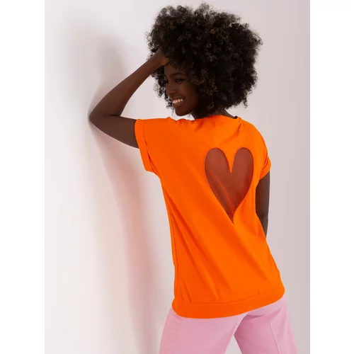 Fashion Hunters Orange blouse with transparent insert