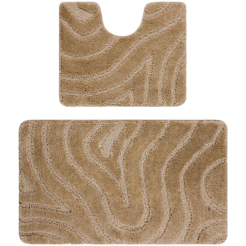 RugsX Preproge Dvodelni kopalni&scaron;ki set preproga SUPREME WAVES, v 60x100 cm Bež Cene