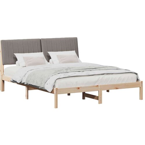  Okvir za krevet s uzglavljem Smeđa 150 x 200 cm tkanina Slike