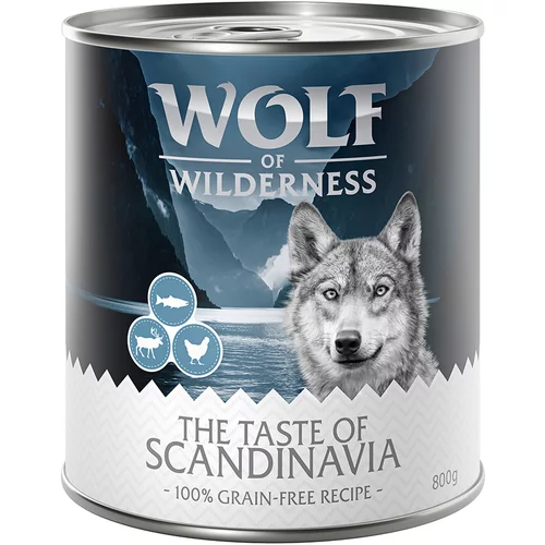 Wolf of Wilderness "The Taste Of" 6 x 800 g - Scandinavia - sjeverni jelen, losos, piletina