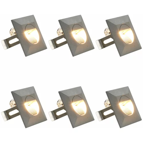  Vanjske LED zidne svjetiljke 6 kom 5 W srebrne četvrtaste