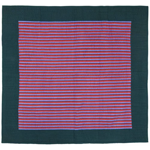 Hübsch zeleno-ljubičasti pamučni prekrivač za bračni krevet 260x260 cm twist