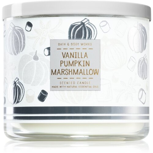 Bath &amp;amp; Body Works Vanilla Pumpkin Marshmallow mirisna svijeća s esencijalnim uljem 411 g Slike