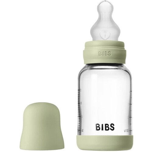Bibs Baby Glass Bottle Silicone bočica protiv kolika sa silikonskim usnikom Sage 120 ml Cijene