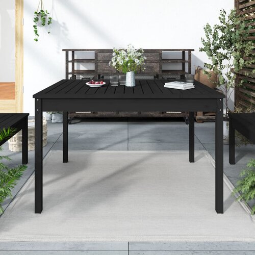 vidaXL Vrtna miza črna 121x82,5x76 cm trdna borovina Cene