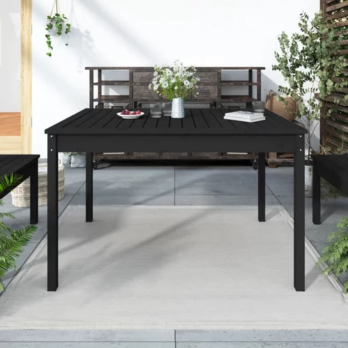 vidaXL Vrtni stol crni 121 x 82 5 x 76 cm od masivne borovine