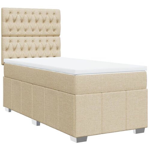 Maison Chic Box spring postelja - Vzmetna postelja z vzmetnico krem 90x200 cm blago SL16672, (21881430) Cene