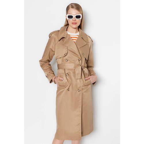 Trendyol Trench Coat - Brown - Double-breasted Slike