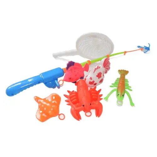 Magic Toys Šarena igračka za pecanje s ribama i rakovima, štap za pecanje 47 cm Cene