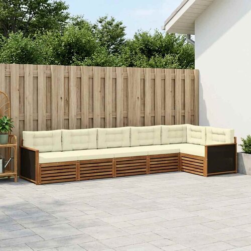  Set vanjskih sofa 6 pcs Prirodna i krem 406 x 168,5 x 73 cm Cene