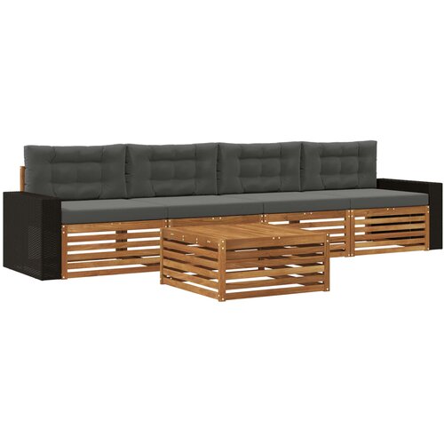  Set vanjskih sofa 5 kom. Prirodna i antracit 79 x 79 x 37 cm Slike