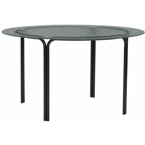 Hübsch Crni okrugao stolić za kavu sa staklenom pločom stola ø 80 cm Orbit –