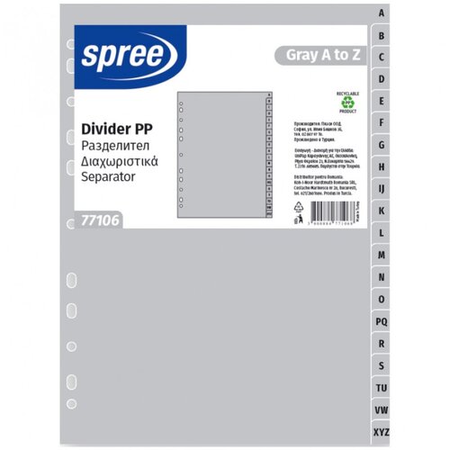  Pregradni karton a-z spree siv pp 77106 SPREE Cene