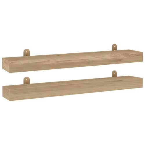 VidaXL Stenske police 2 kosa 90x15x6 cm trdna tikovina, (20765164) Slike