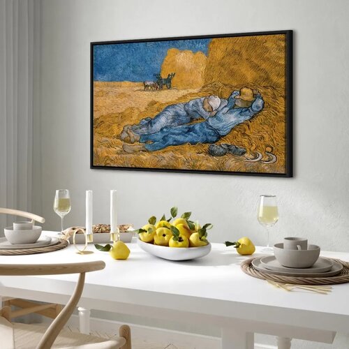  Slika - Vincent van Gogh &amp;ndash; Noon: Rest from Work 90x60 U crnom drvenom okviru Slike