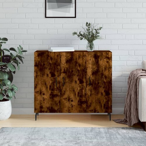  Komoda boja dimljenog hrasta 90 x 34 x 80 cm konstruirano drvo Cijene