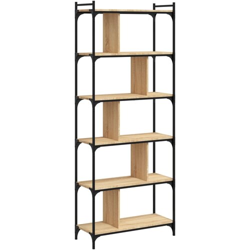 Maison Chic Knjižna omara - Knjižni regal 6-nadstropna sonoma hrast 76x32x192 cm inž. les, (21725353) Slike