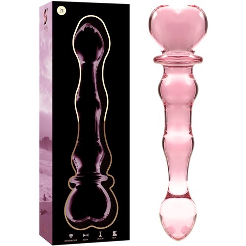 Ibiza Nebula Model 21 Dildo Borosilicate Glass 20.5x3.5cm Pink Slike