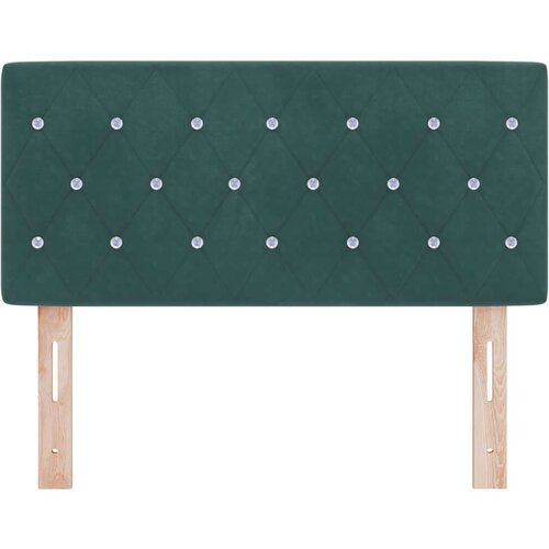 VidaXL naslon za glavu s kristalnim gumbima, tamnozelena, 90 cm, bar&amp;scaron;un Slike