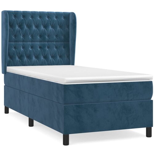 Maison Chic Box spring postelja - Vzmetna postelja z vzmetnico temno modra 90x200 cm žamet SL1517, (21910107) Cene