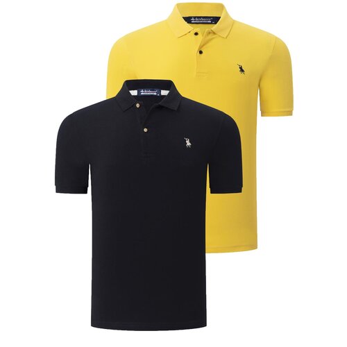 Dewberry DUAL SET T8561 MENS TSHIRT-BLACK-YELLOW Cijene