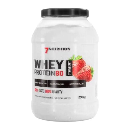 7NUTRITION Whey Protein 80%, Jagoda, 2kg Slike