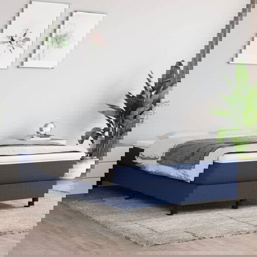 The Living Store Posteljni okvir moder 120x200 cm blago - Box Spring Posteljni Okvir, (21520643) Slike