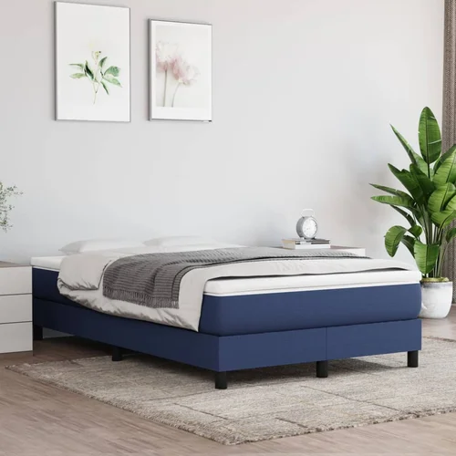 The Living Store Posteljni okvir moder 120x200 cm blago - Box Spring Posteljni Okvir, (21520643)