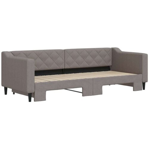 VidaXL dnevni krevet na razvlačenje smeđesivi 80 x 200 cm od tkanine Slike
