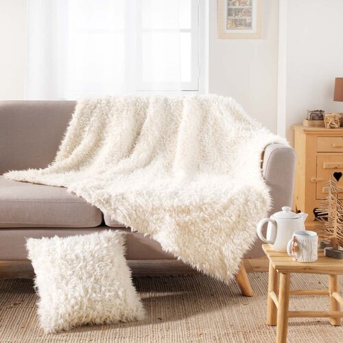 Douceur d int&amp;eacute;rieur Bijela deka od umjetnog krzna 125x150 cm Mouton &amp;ndash; Slike
