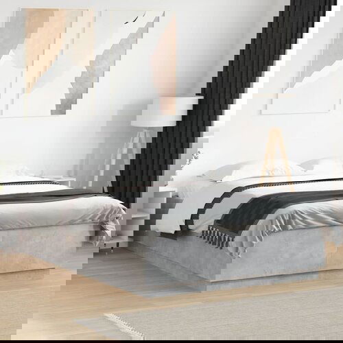 Furnova Posteljni okvir betonsko siv 140x200 cm inženirski les, (21940718) Slike