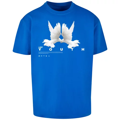 Lost Youth Majica 'Dove' kraljevsko plava / siva / bijela