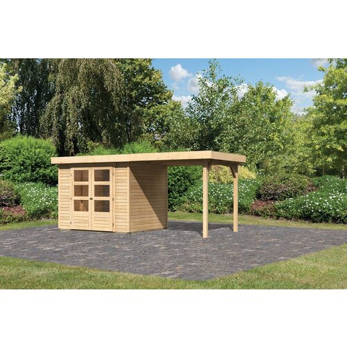 KARIBU LESENA VRTNA HI&amp;Scaron;KA ASKOLA 3 S TERASO 238X211X213 +240 LES 19MM Slike