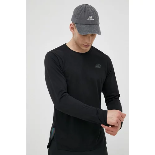 New Balance Majica z dolgimi rokavi za tek Q Speed črna barva