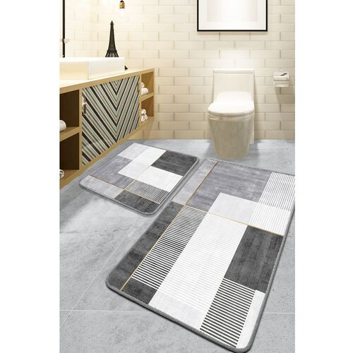  Pendor - Grey Grey Bathmat Set (2 Pieces) Cene