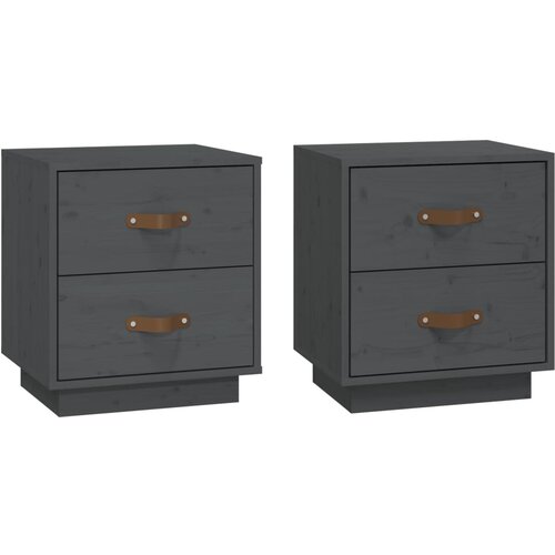 Maison Chic 2 kose Nočne omarice - Nočne mize siva 40x34x45 cm trdna borovina, (21688866) Cene