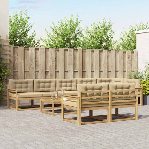  Set vanjskih sofa 9 kom. Bijela i bež Poliester Cene